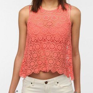 see-through floral tank top size S